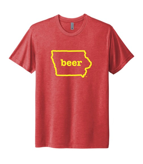 Iowa Beer Tee Shirt Short Sleeve Authentic Brand Custom Super Soft Tee