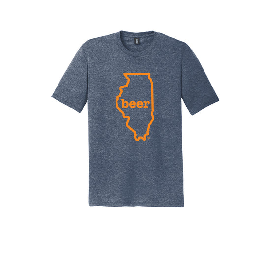 Illinois Beer Tee Shirt Short Sleeve  Authentic Brand Custom Super Soft Tee