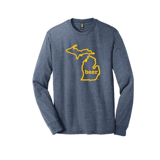 Michigan Beer Tee Shirt Long Sleeve  Authentic Brand Custom Super Soft Tee